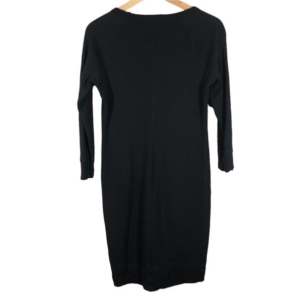 Standard James Perse Raglan Sleeve Lightweight Sweatshirt Dress Black Sz 1 Small - Picture 5 of 6